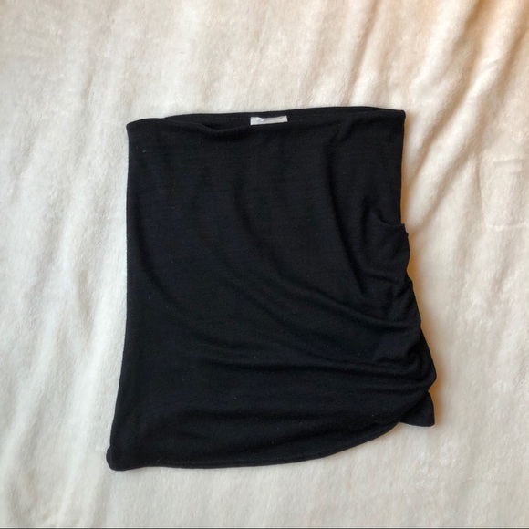 Aritzia Wilfred Free Kass Black Ruched Mini Skirt - Picture 2 of 5